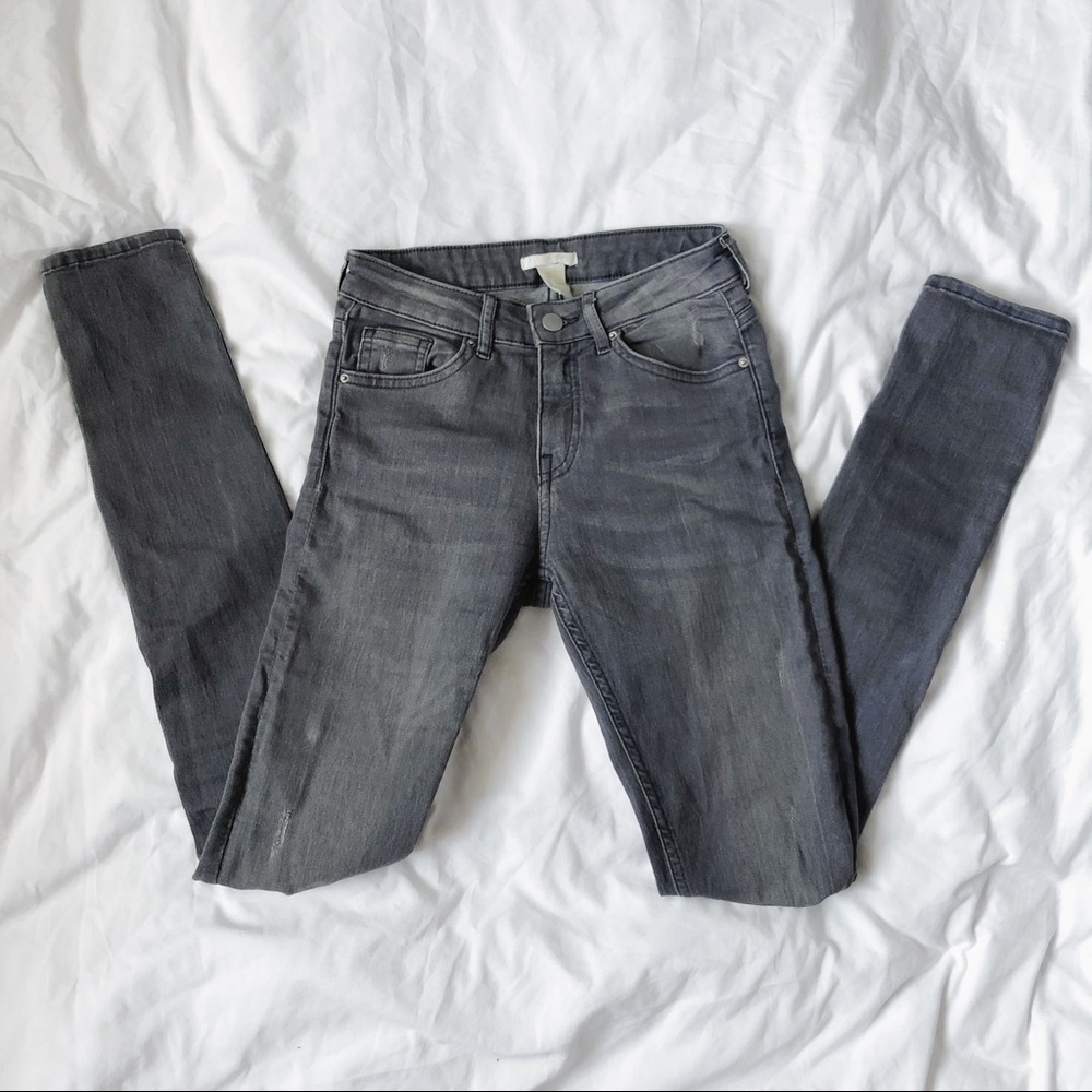 H&M grey distressed jeans